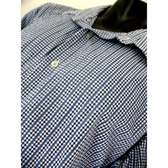 Men’s Apt 9 Slim Fit Button Down Dress Shirt-Blue Plaid- Size XXL - Picture 7 of 11